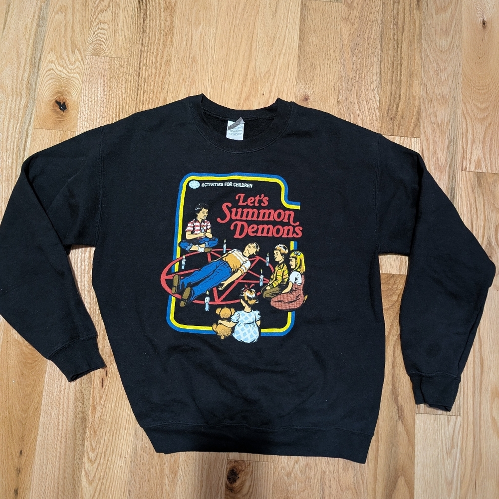 Let's Summon Demons Black Gildan Sweatshirt Sweatshirt Size M